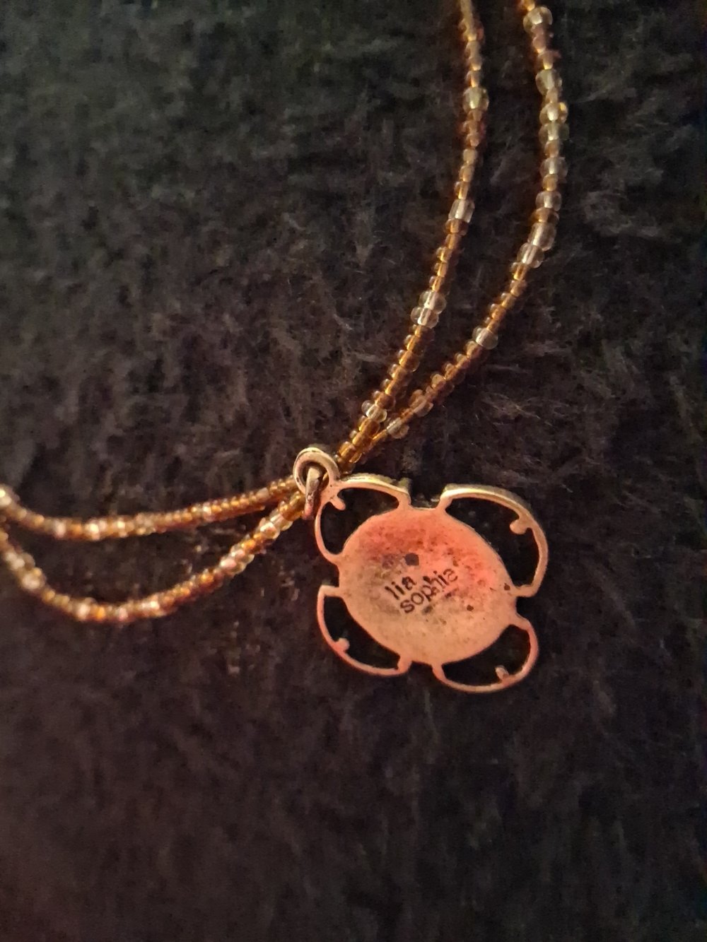 Lia Sophia Gold-Tone Floral Cutout Pendant Necklace